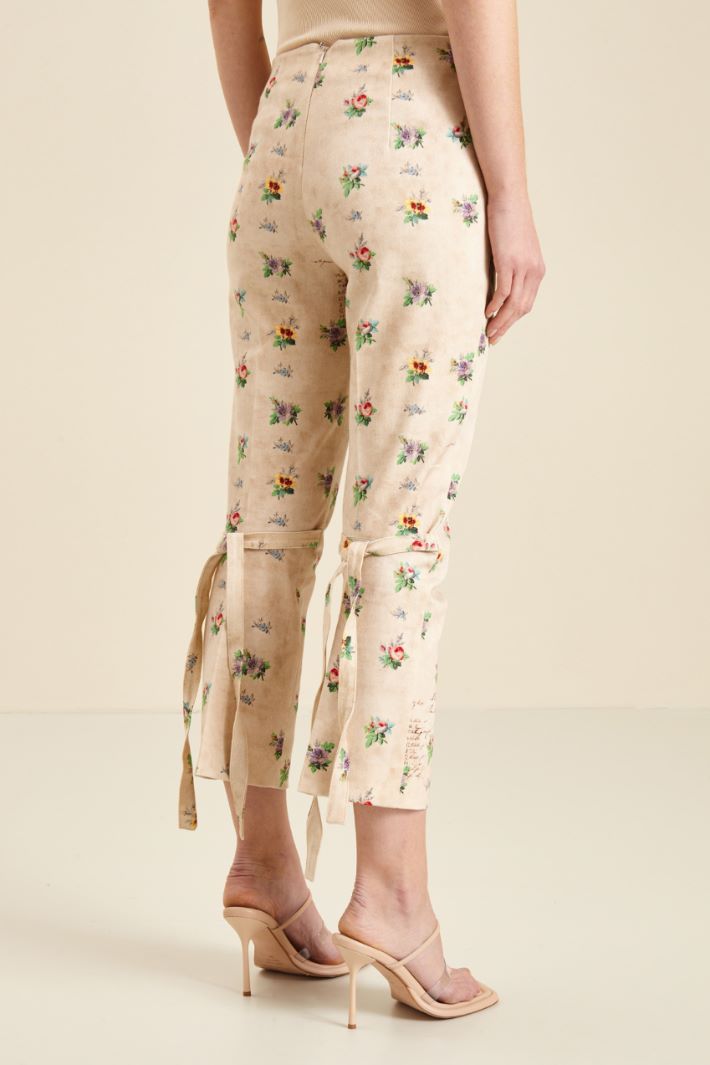Pantaloni in cotone con nastri - SABBIA - Fashion Market - 4