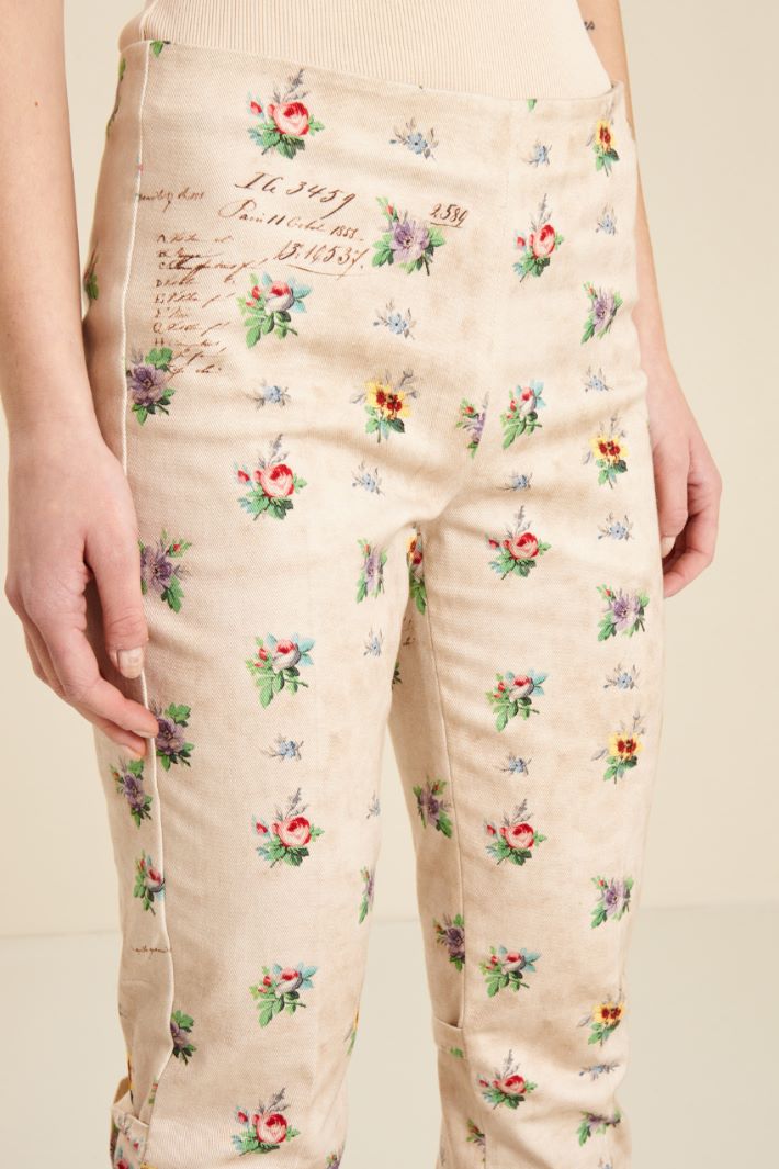 Pantaloni in cotone con nastri - SABBIA - Fashion Market - 3