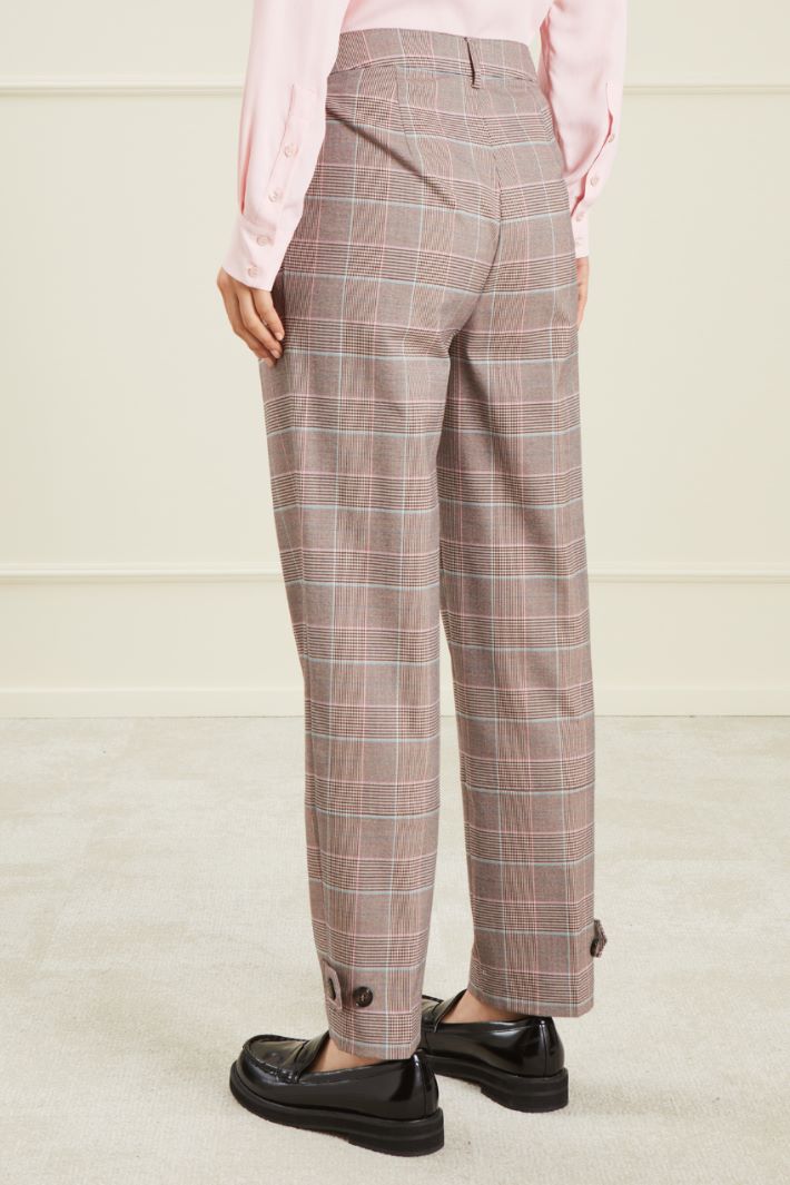 Pantaloni in principe di galles  - BEIGE NERO ROSA - Fashion Market - 4