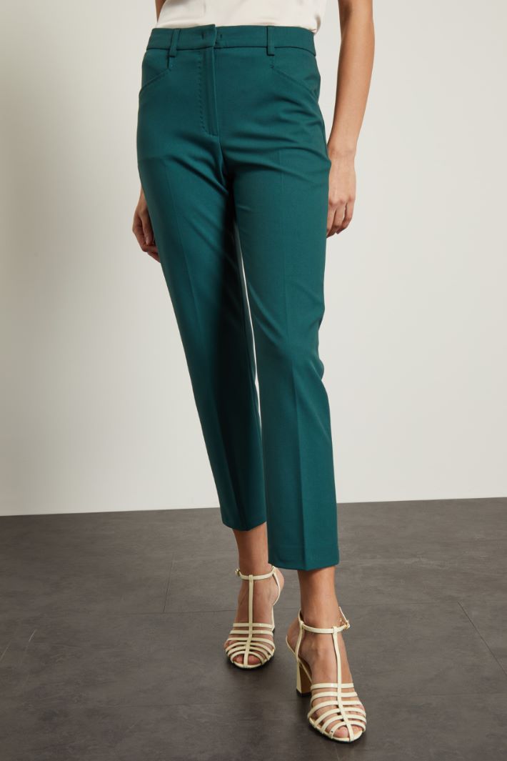 Pantaloni dritti  - VERDE PETROLIO - Fashion Market - 2