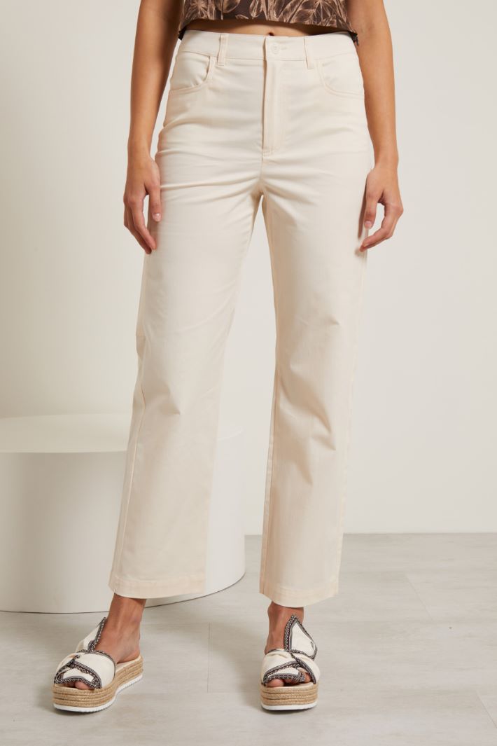 Pantaloni con tasca nel retro  - AVORIO - Fashion Market - 2