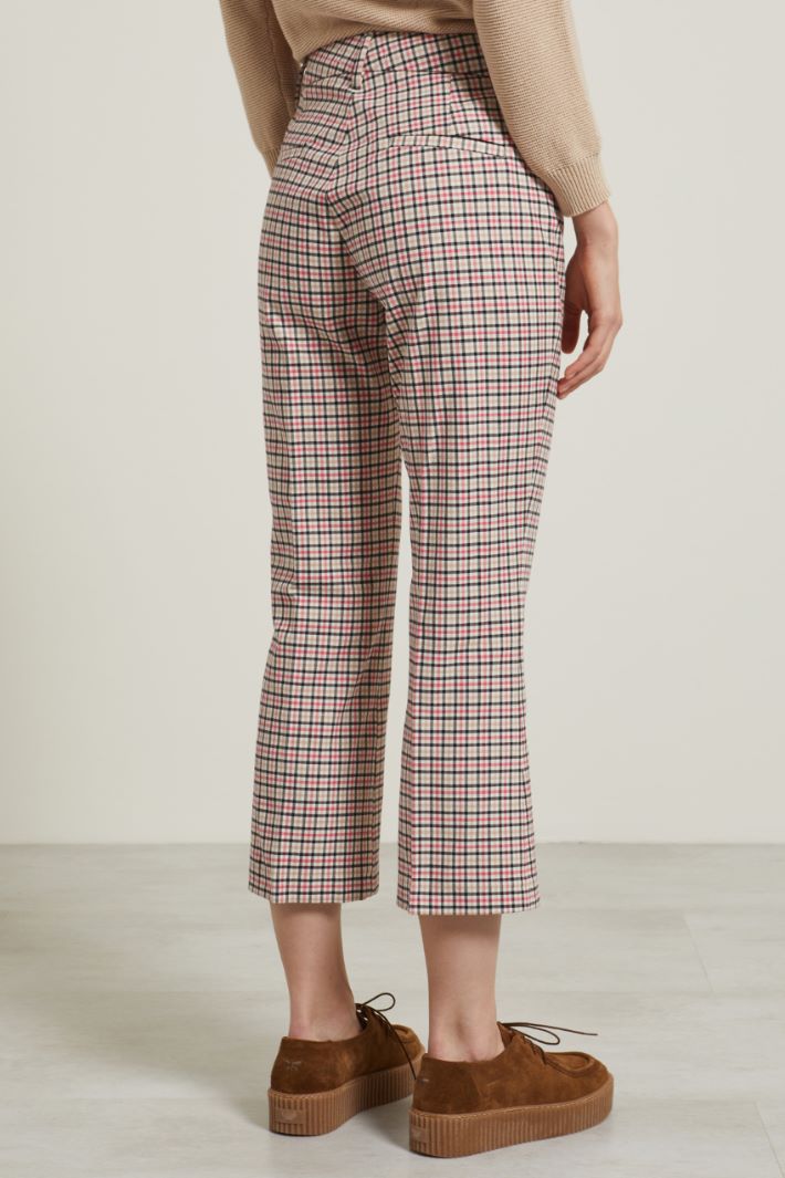 Pantaloni cropped stretch - ROSA BEIGE NERO - Fashion Market - 4