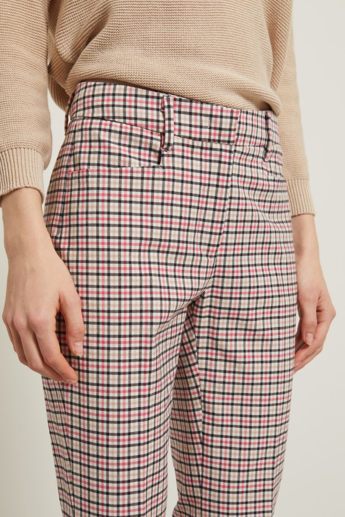 Pantaloni cropped stretch - ROSA BEIGE NERO - Fashion Market - 3