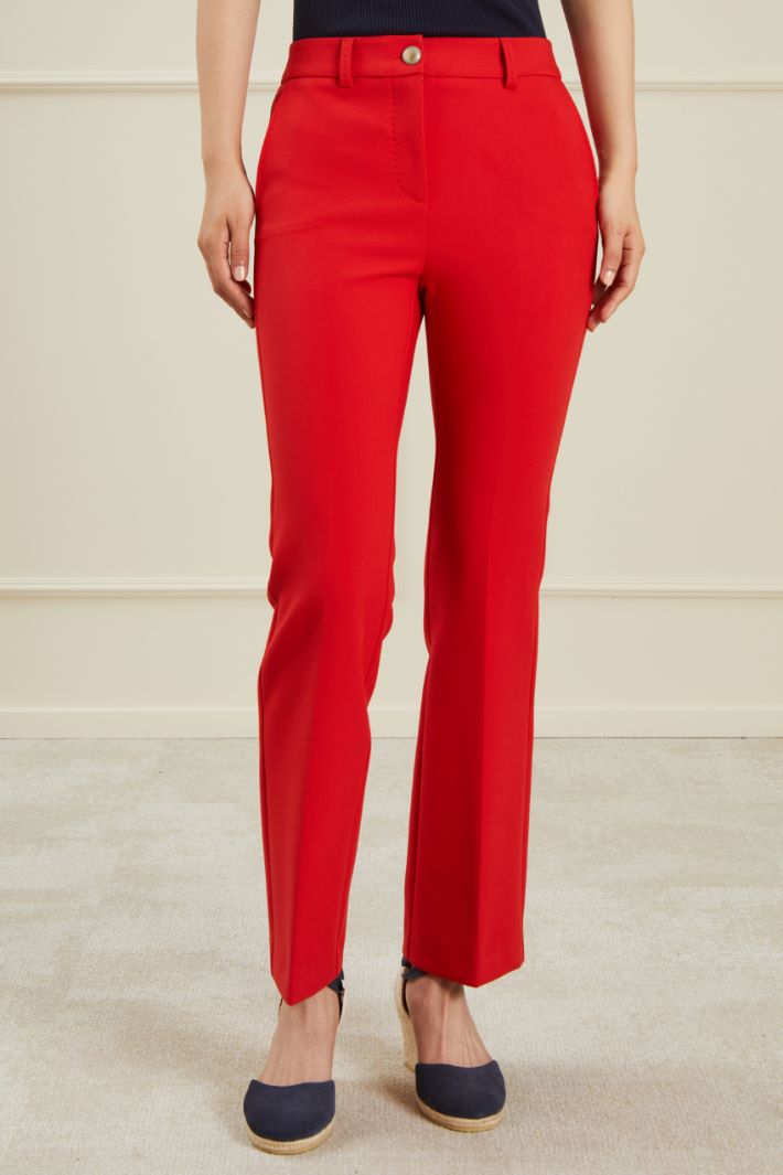 Pantaloni in viscosa - ROSSO - Fashion Market - 2