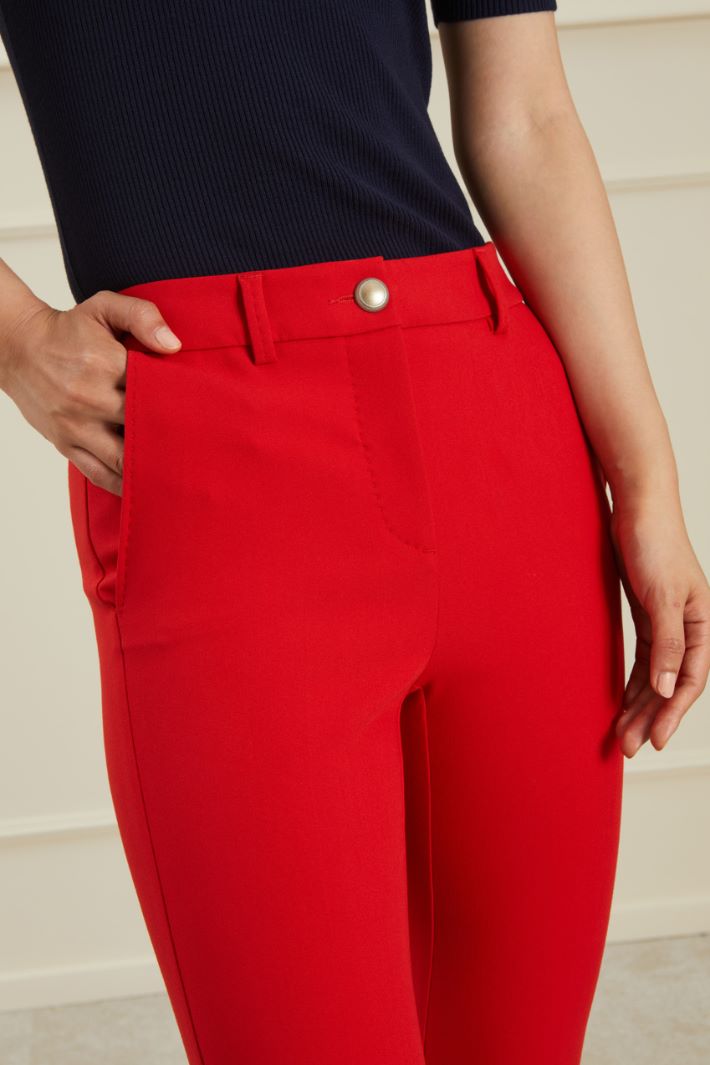 Pantaloni in viscosa - ROSSO - Fashion Market - 3