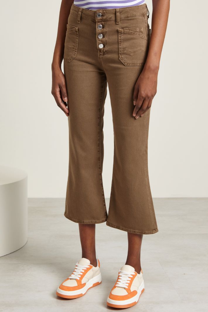 Pantaloni a trombetta in drill Fashion Market - 2