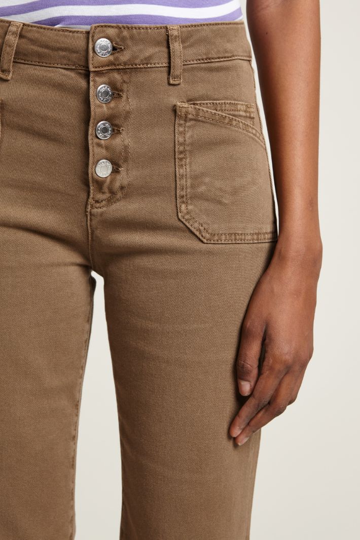 Pantaloni a trombetta in drill Fashion Market - 3