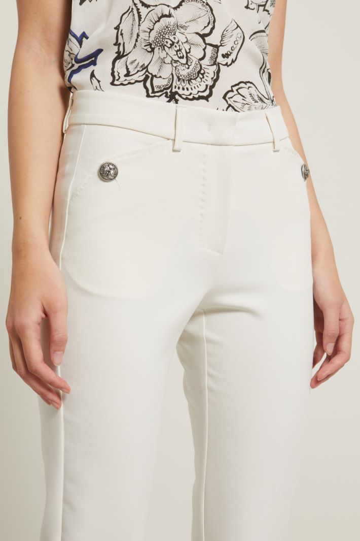Pantaloni con bottoni - AVORIO - Fashion Market - 3