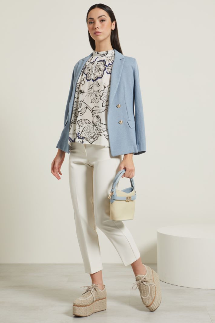 Pantaloni con bottoni - AVORIO - Fashion Market