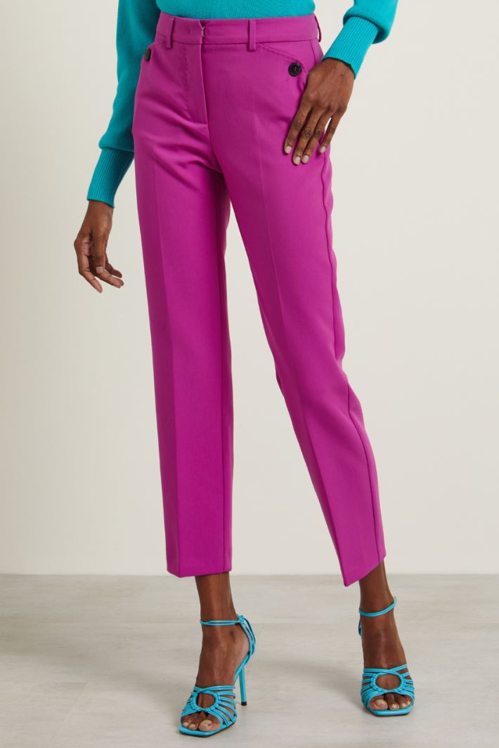 Pantaloni con bottoni - CICLAMINO - Fashion Market - 2