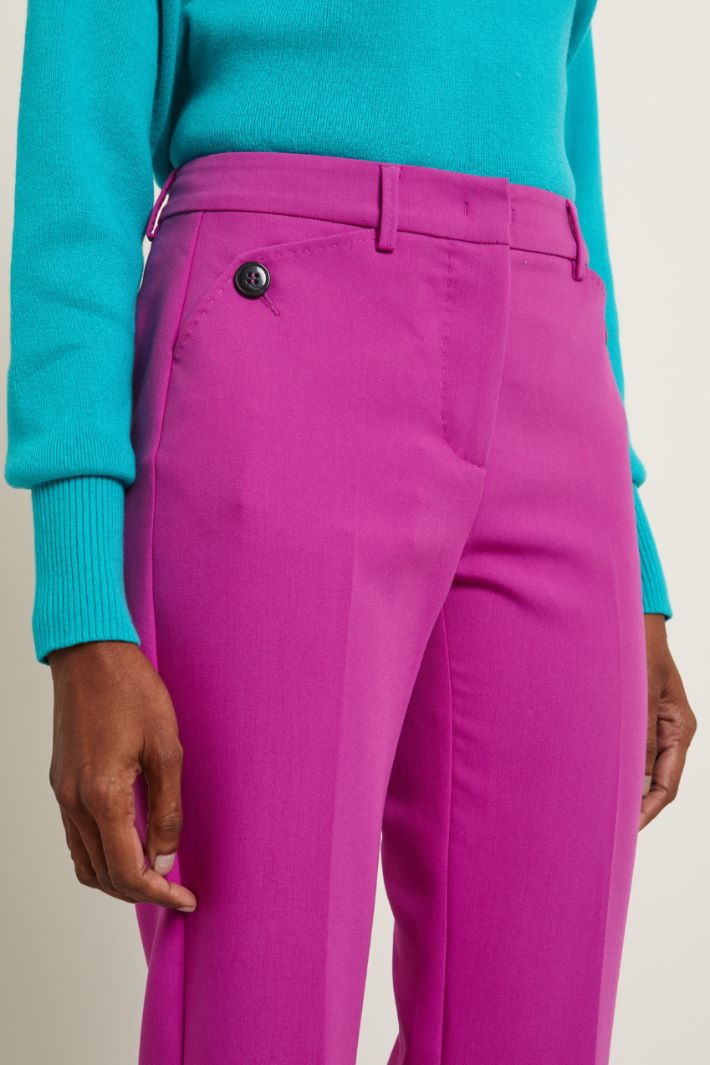 Pantaloni con bottoni - CICLAMINO - Fashion Market - 3