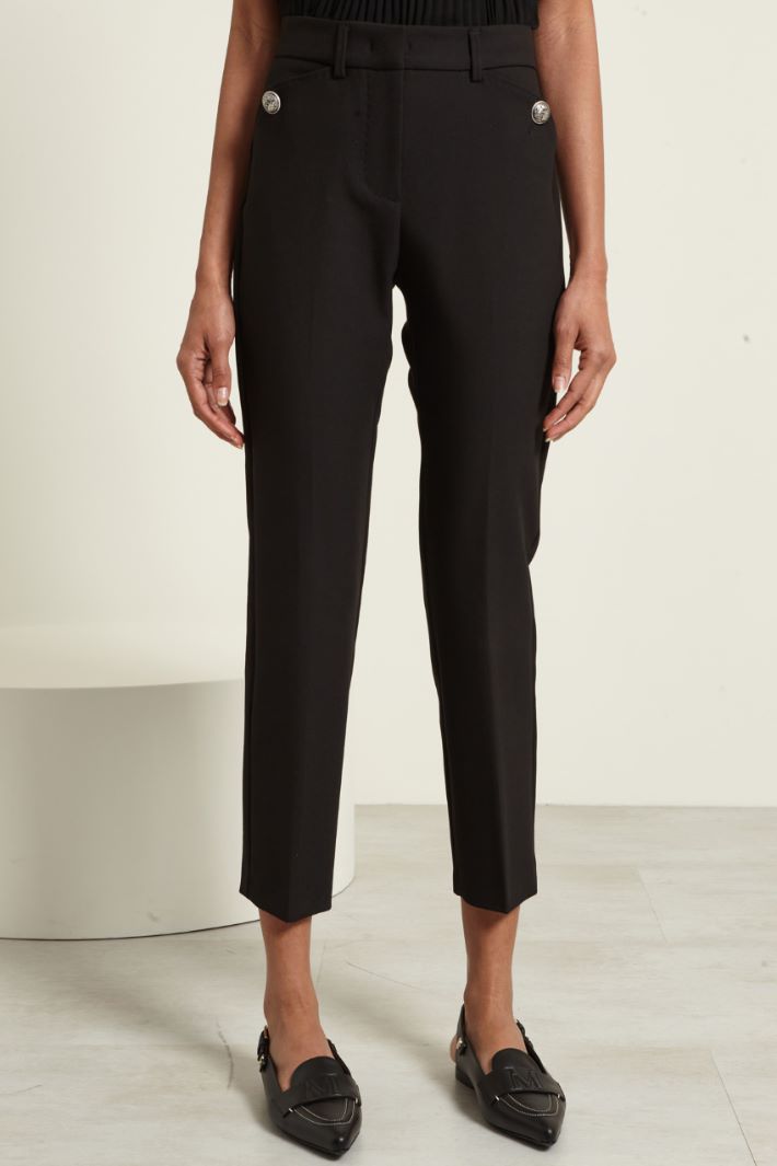 Pantaloni con bottoni - NERO - Fashion Market - 2