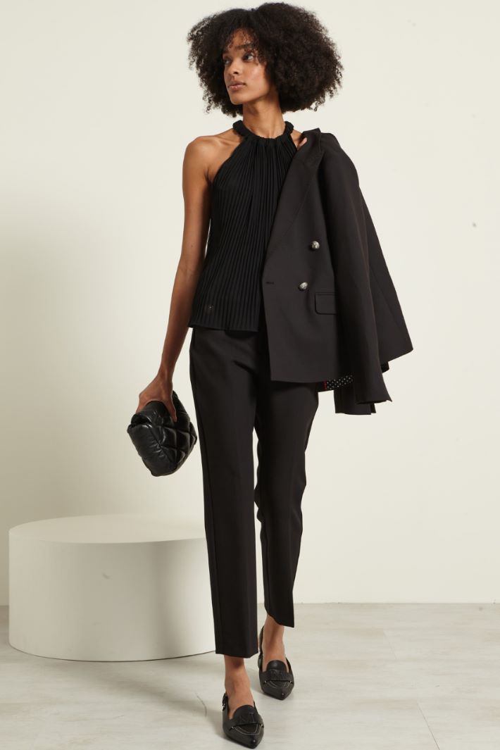 Pantaloni con bottoni - NERO - Fashion Market