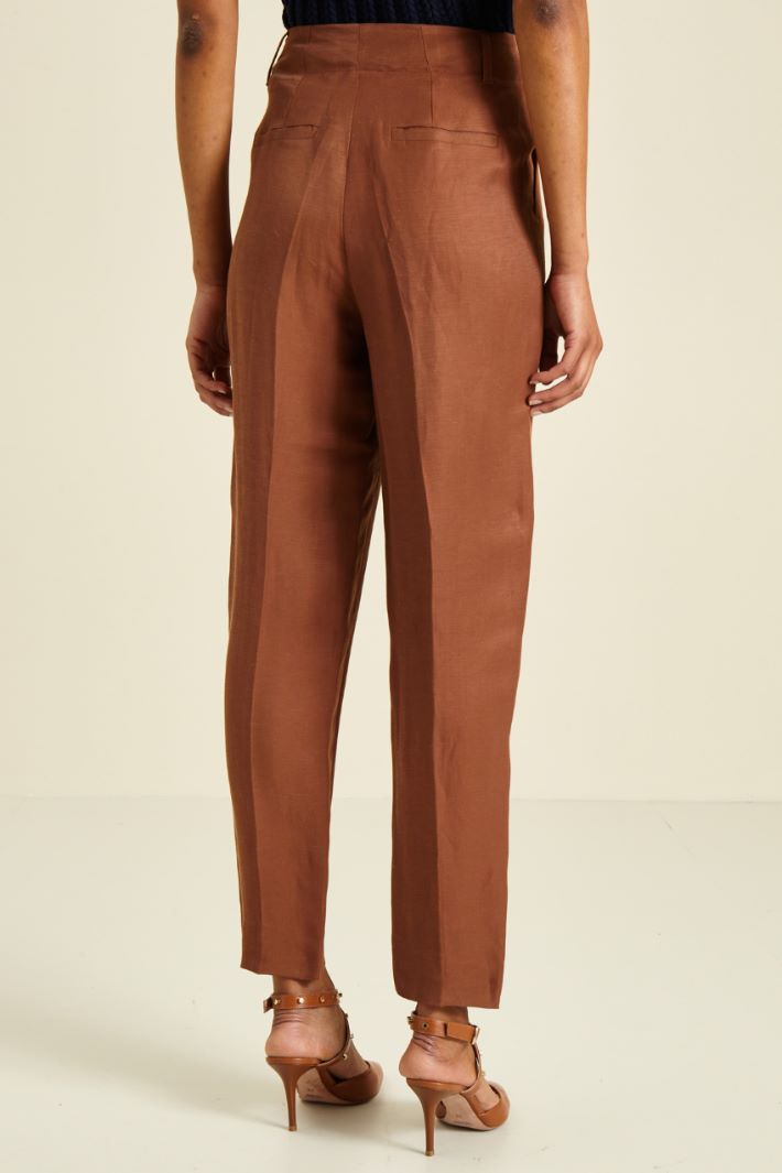 Pantaloni carrot in lino Fashion Market - 4