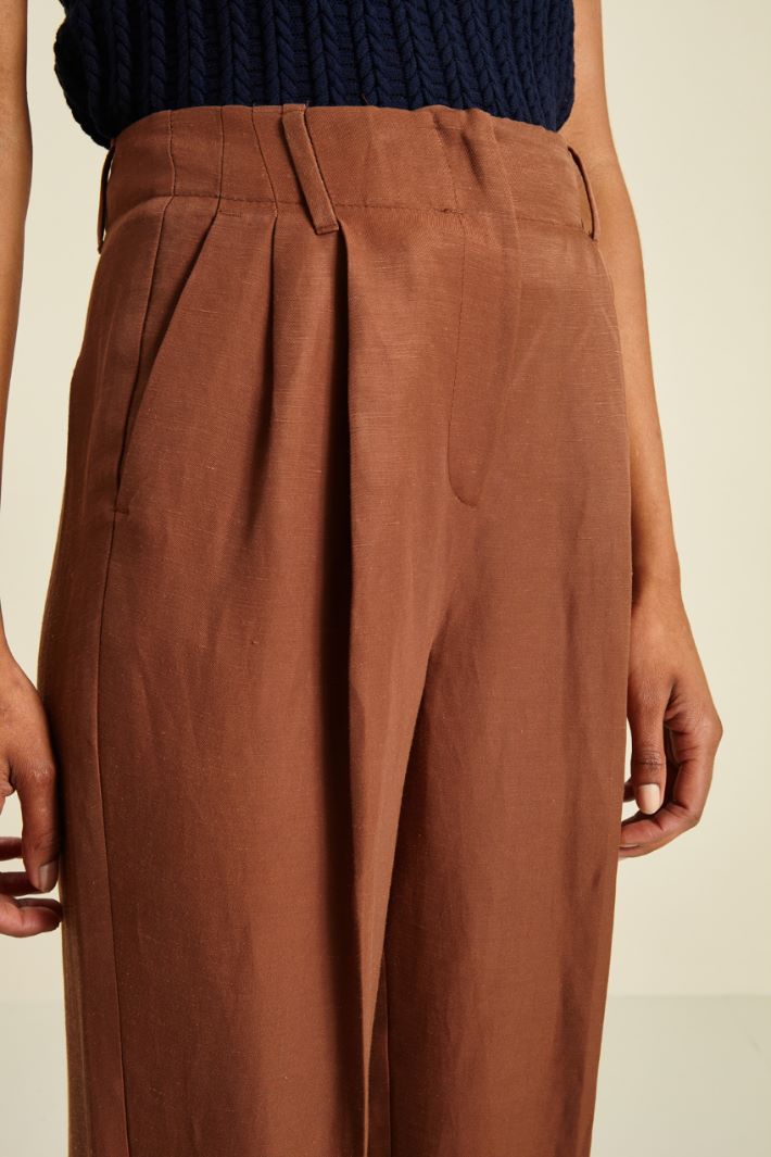 Pantaloni carrot in lino Fashion Market - 3