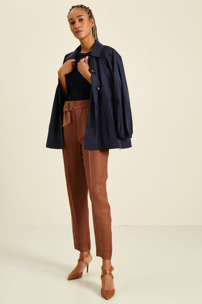 Pantaloni carrot in lino Fashion Market