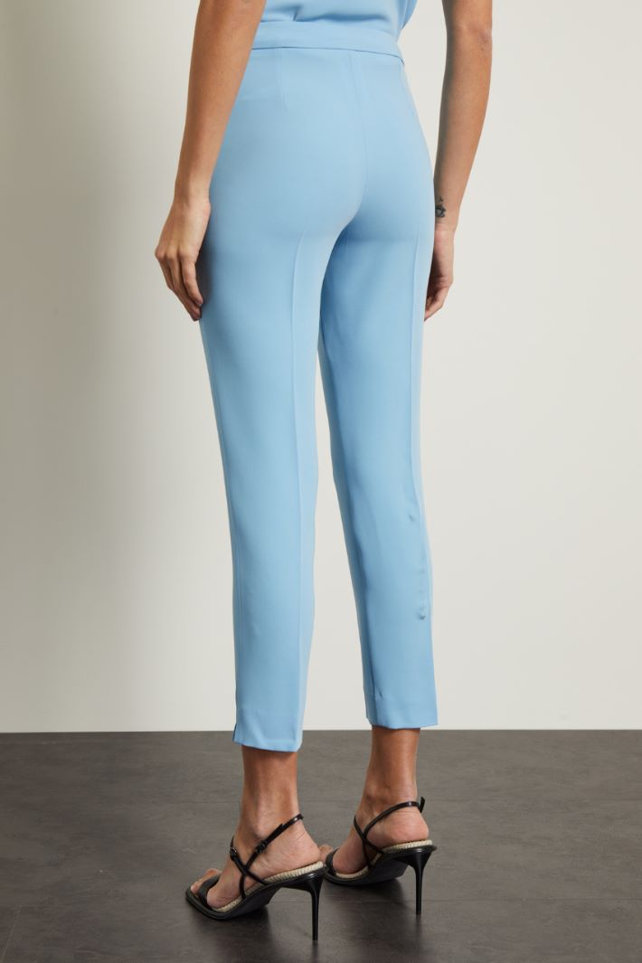 Pantaloni slim in cady - AZZURRO PASTELLO - Fashion Market - 4