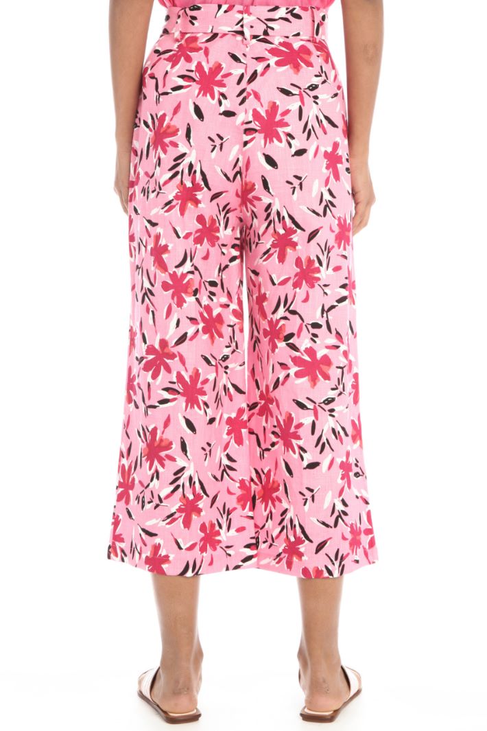 Pantaloni cropped in lino - FUXIA - Fashion Market - 4