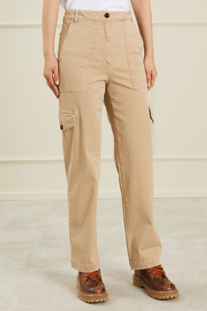 Pantaloni cargo in drill - SABBIA - Fashion Market - 2