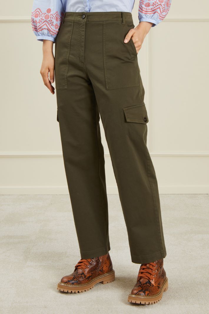 Pantaloni cargo in drill - KAKI - Fashion Market - 2