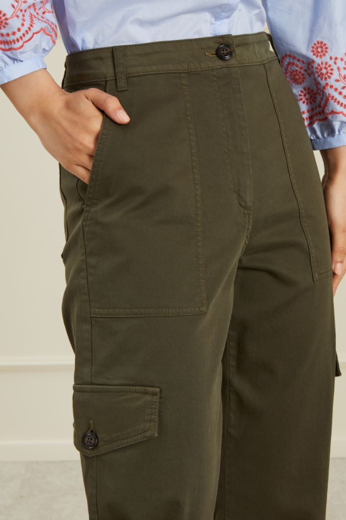 Pantaloni cargo in drill - KAKI - Fashion Market - 3