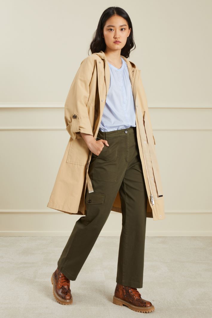 Pantaloni cargo in drill - KAKI - Fashion Market