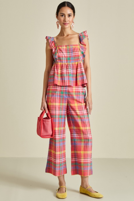 Pantaloni a trombetta in lino Fashion Market