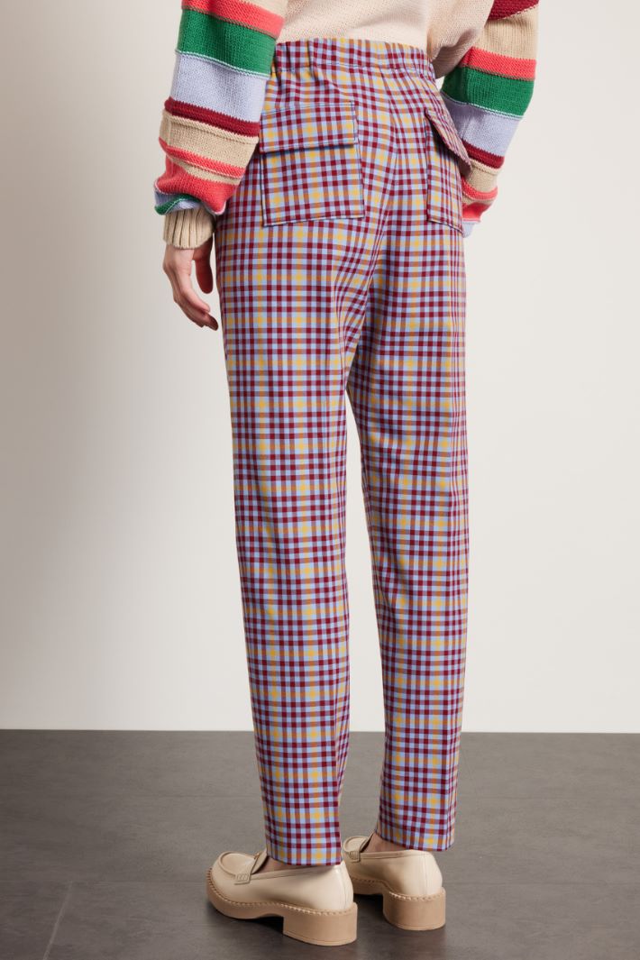 Pantaloni con coulisse - ROSSO CELESTE GIALLO - Fashion Market - 4