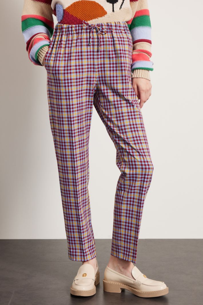 Pantaloni con coulisse - ROSSO CELESTE GIALLO - Fashion Market - 2