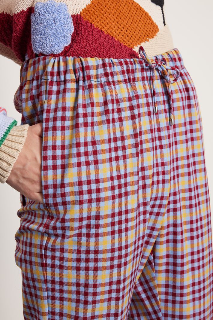 Pantaloni con coulisse - ROSSO CELESTE GIALLO - Fashion Market - 3