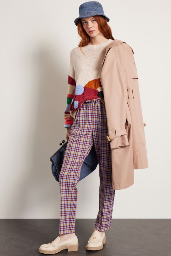 Pantaloni con coulisse - ROSSO CELESTE GIALLO - Fashion Market