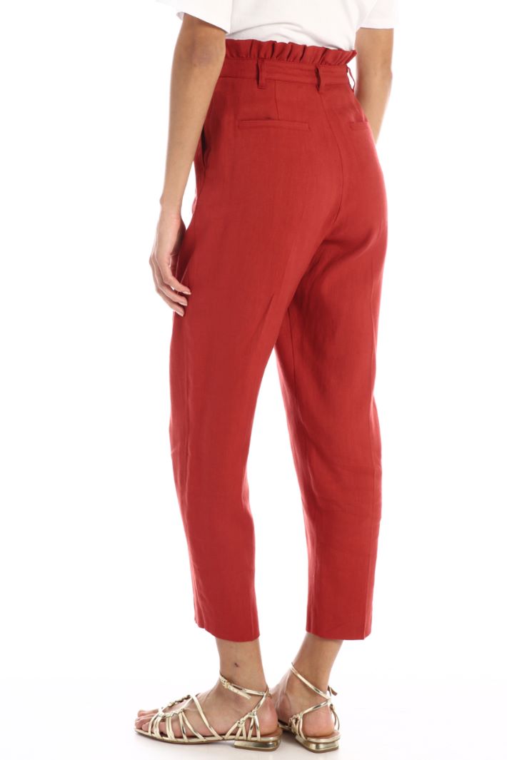Pantaloni carrot con cintura - ROSSO - Fashion Market - 4