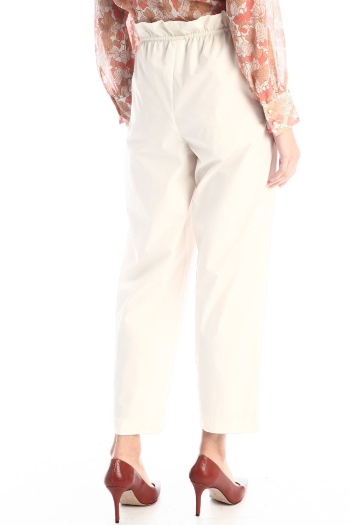 Pantaloni baggy in popeline - AVORIO - Fashion Market - 4