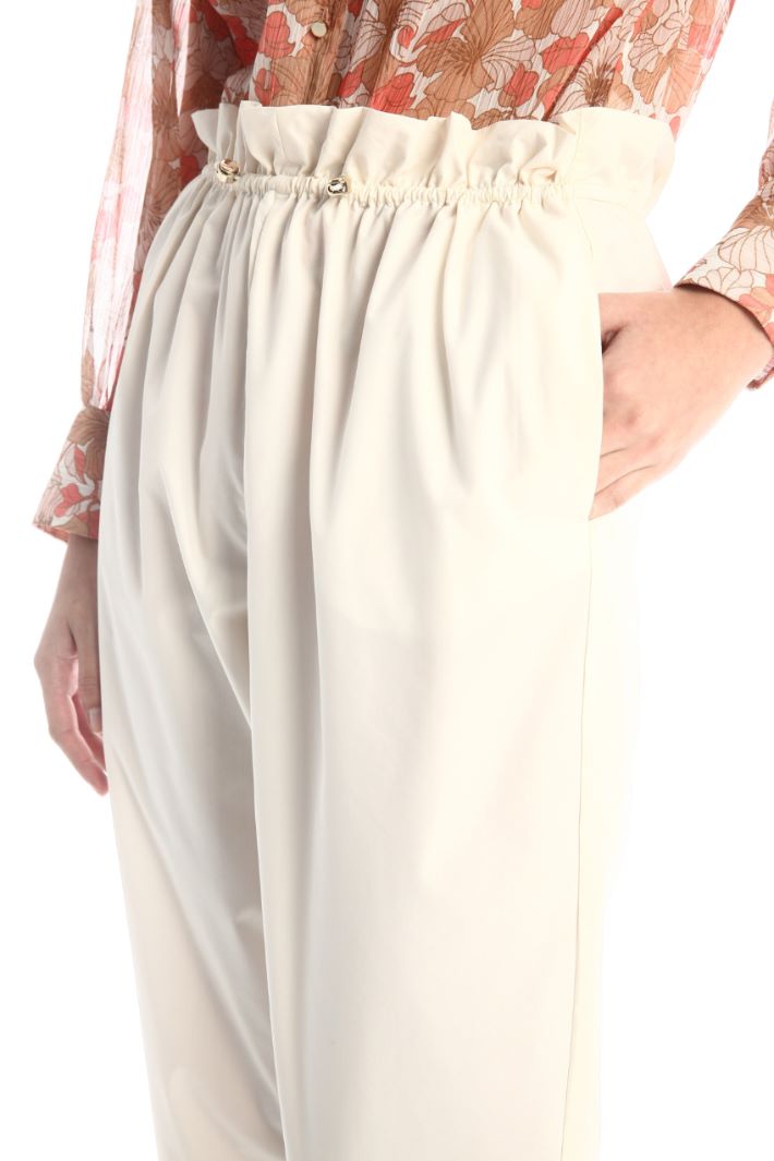 Pantaloni baggy in popeline - AVORIO - Fashion Market - 3