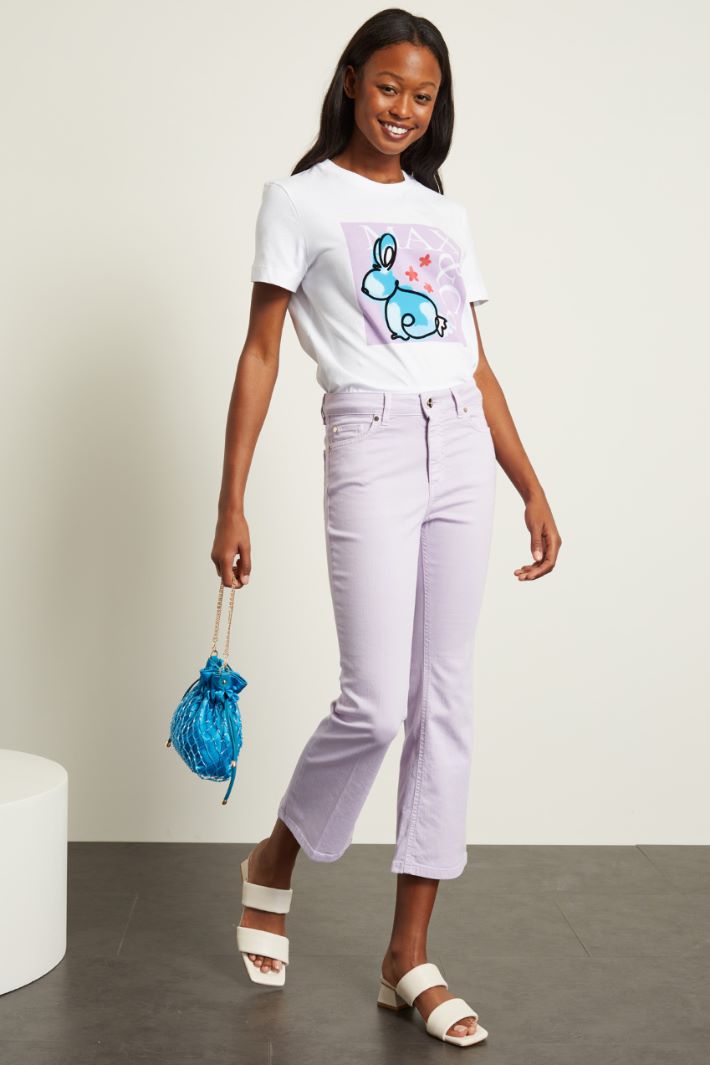 Pantaloni flare cropped - GLICINE - Fashion Market
