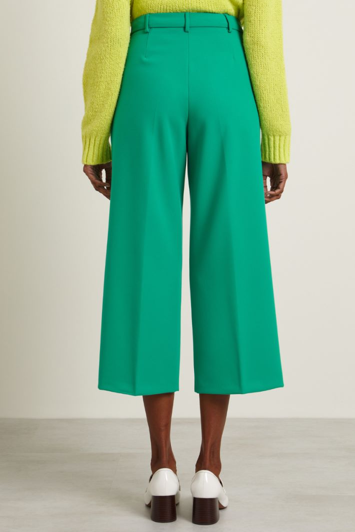 Pantaloni cropped flare - VERDE SMERALDO - Fashion Market - 4