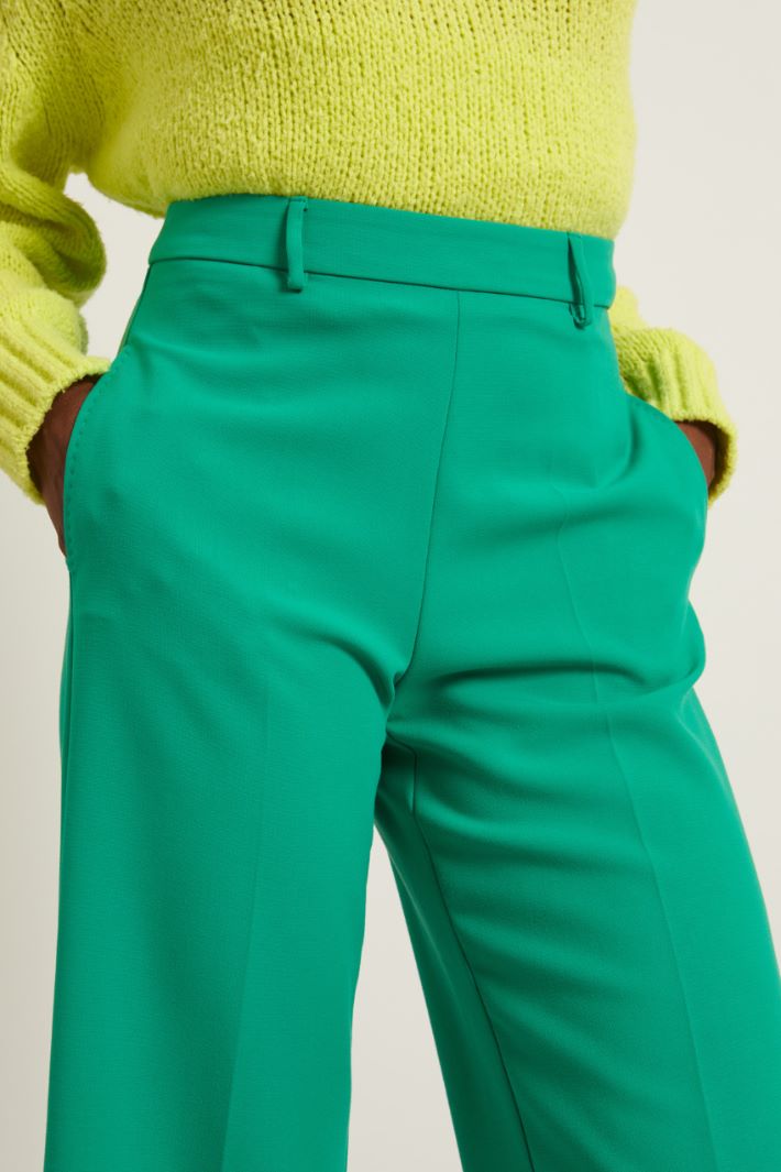 Pantaloni cropped flare - VERDE SMERALDO - Fashion Market - 3