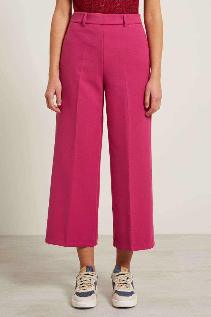 Pantaloni cropped flare - FUCSIA - Fashion Market - 2