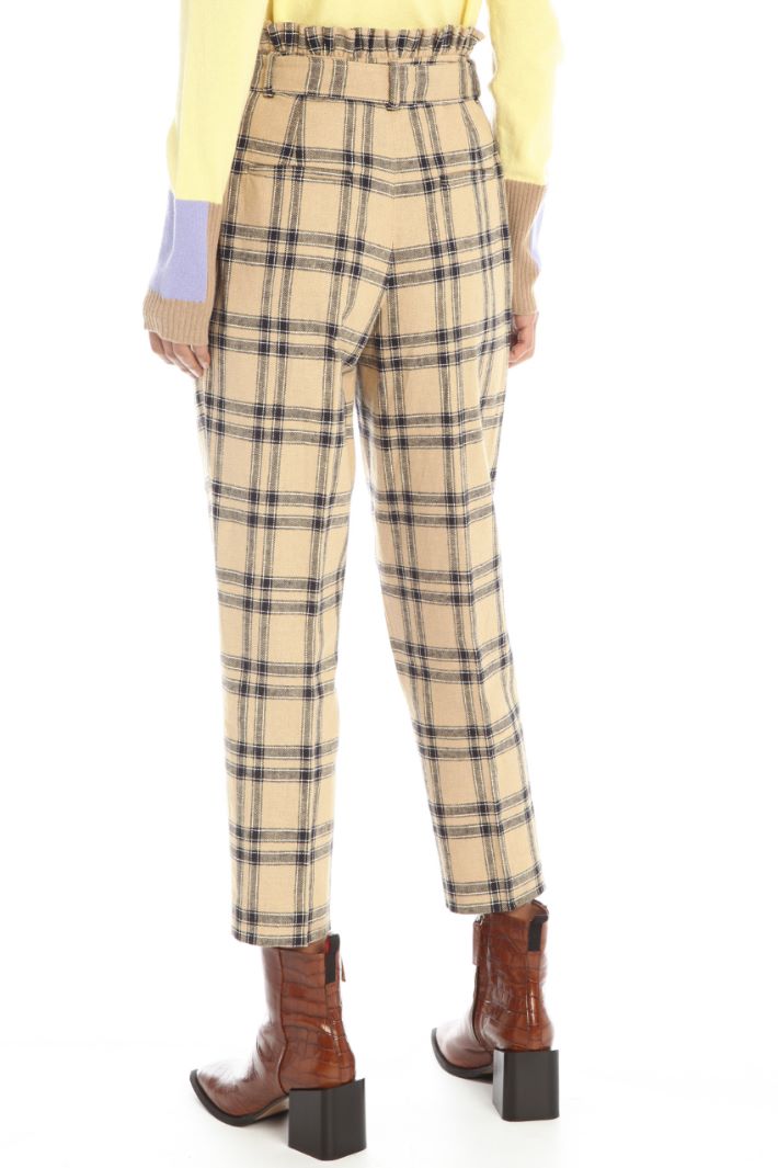 Pantaloni carrot in tela - BEIGE NERO - Fashion Market - 4