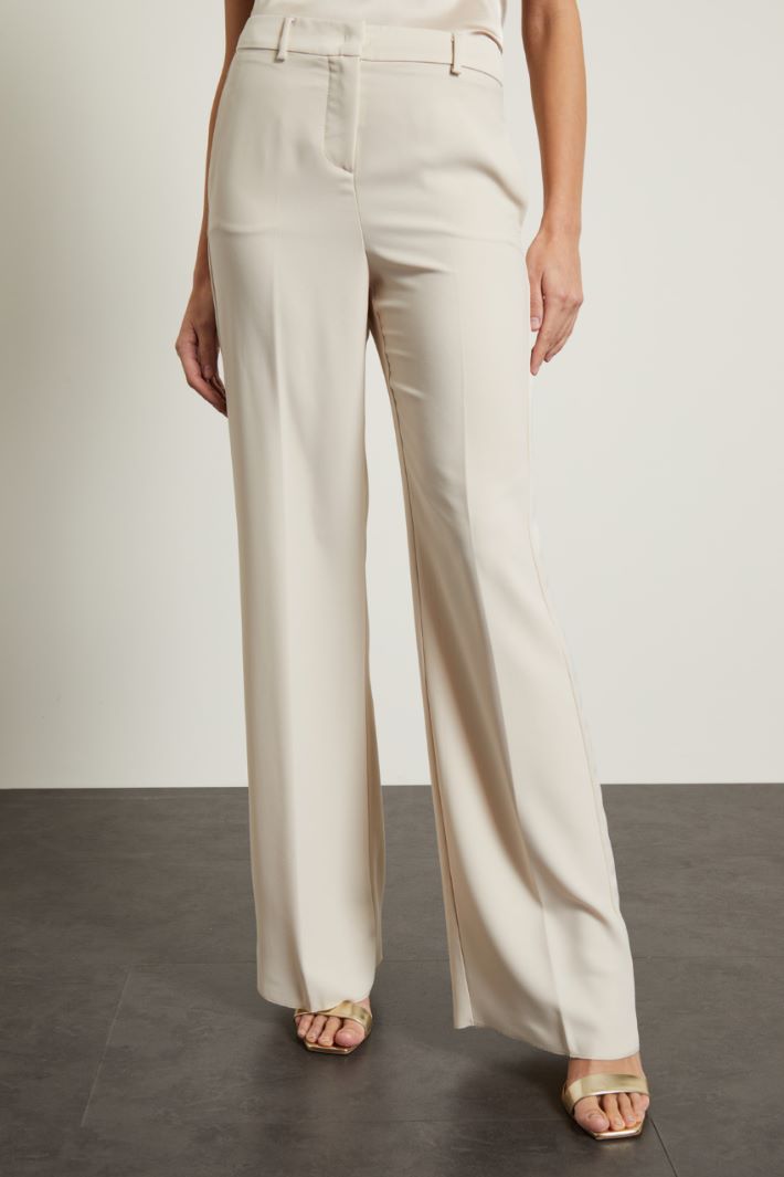 Pantaloni in enver satin - ECRU - Fashion Market - 2