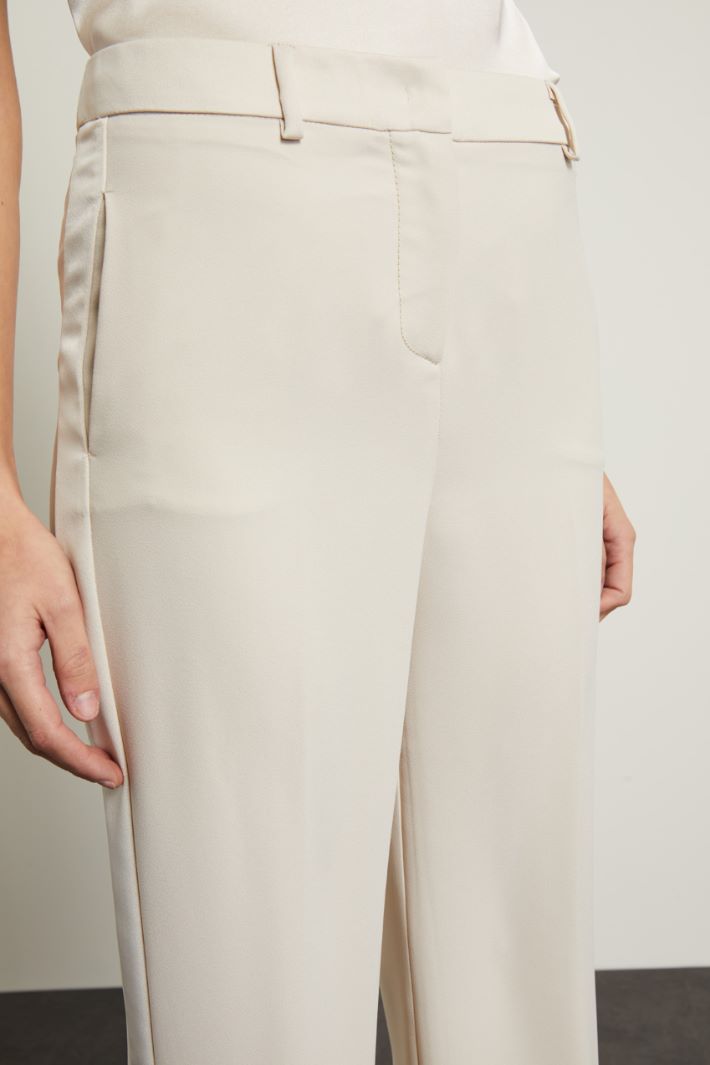 Pantaloni in enver satin - ECRU - Fashion Market - 3