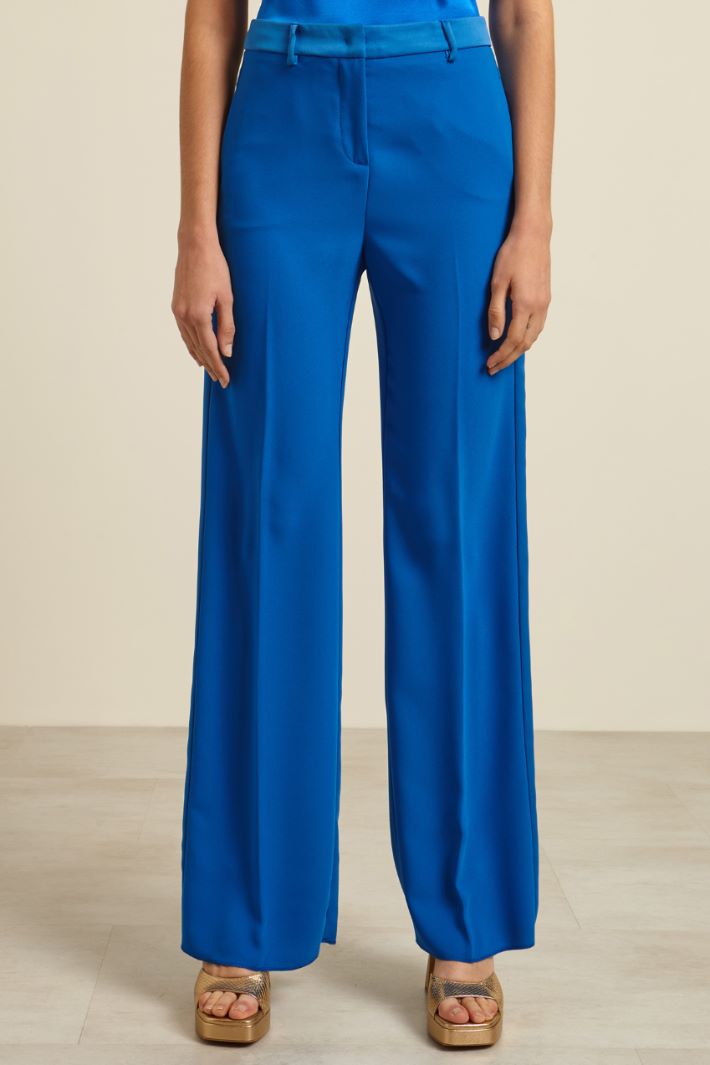 Pantaloni in enver satin - BLU ELETTRICO - Fashion Market - 2