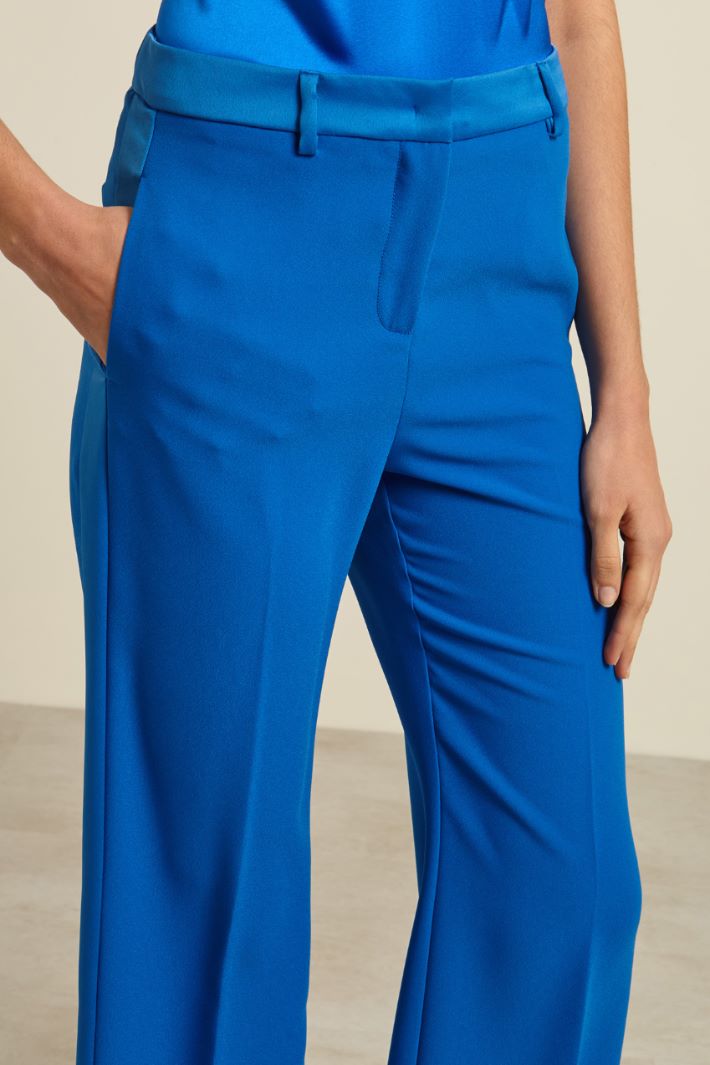 Pantaloni in enver satin - BLU ELETTRICO - Fashion Market - 3