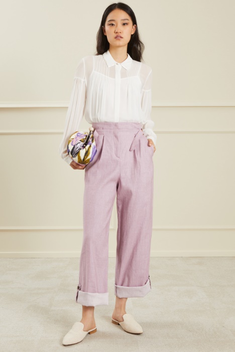 Pantaloni in lino e cotone Fashion Market