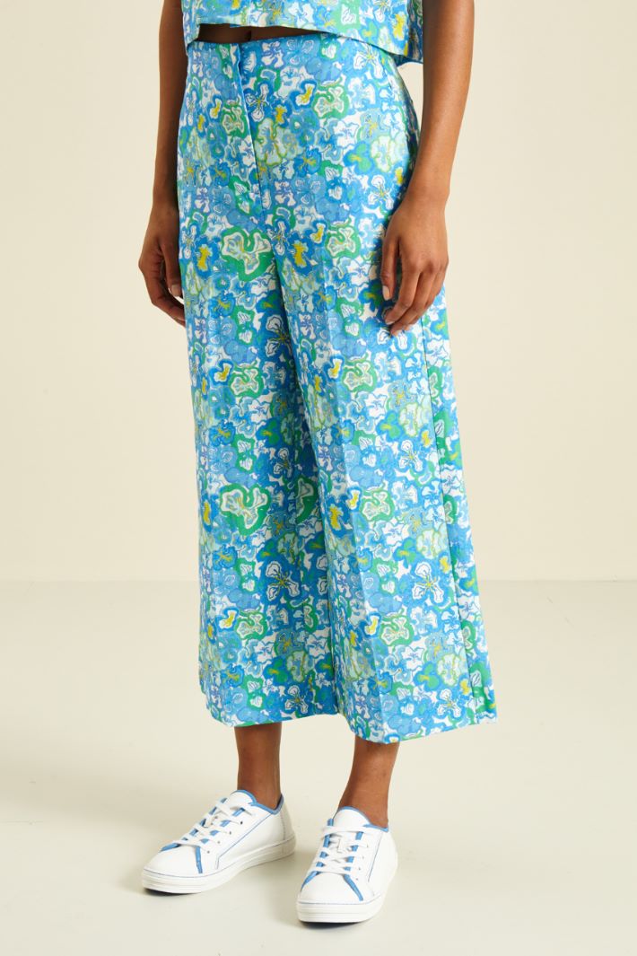 Pantaloni cropped - CIANO VERDE PRATO - Fashion Market - 2