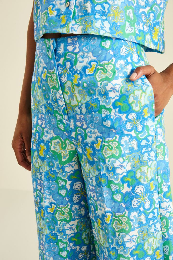 Pantaloni cropped - CIANO VERDE PRATO - Fashion Market - 3