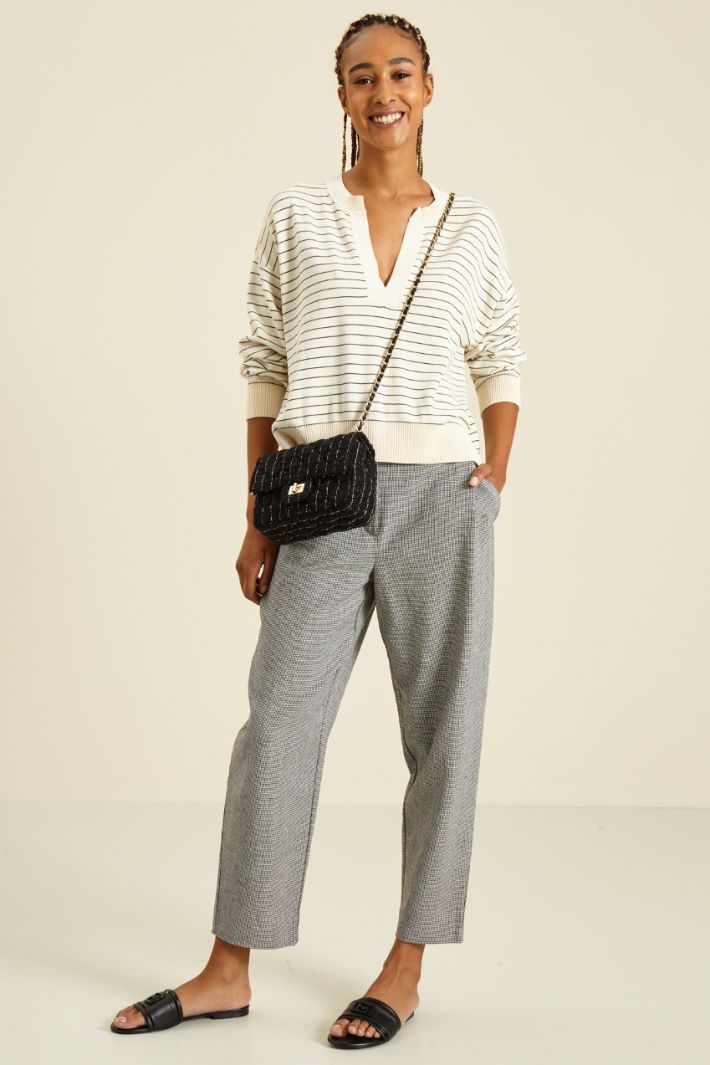 Pantaloni morbidi - NERO BIANCO - Fashion Market