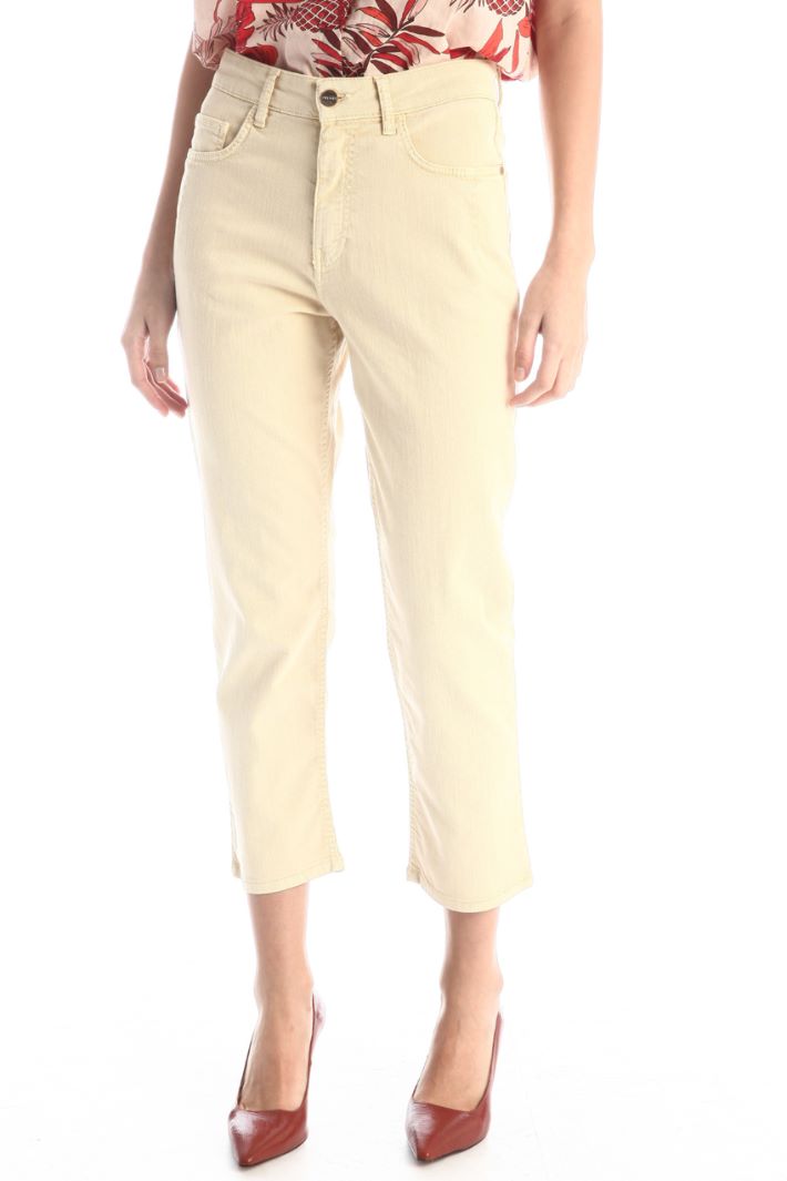 Pantaloni slim in bull - AVORIO - Fashion Market - 2