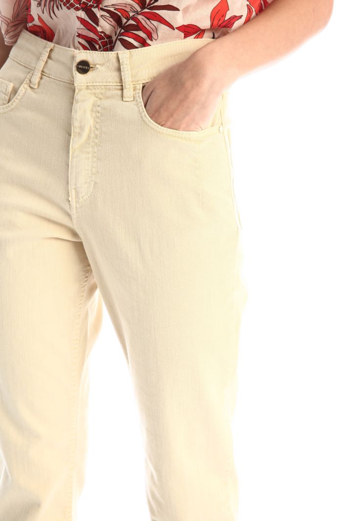 Pantaloni slim in bull - AVORIO - Fashion Market - 3