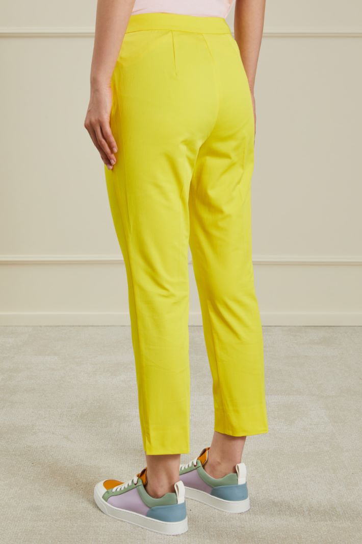 Pantaloni in gabardina - GIALLO LIMONE - Fashion Market - 4